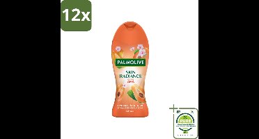 Palmolive – Douchegel – Skin Radiance Papaya Peach – 250 ml - Voordeelverpakking - 12 stuks - Douchegel - Exfoliatie