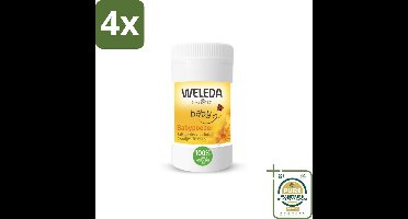 WELEDA - Babypoeder - Baby & Kind Calendula - 20 g - Voordeelverpakking - 4 stuks - Natuurlijke verzorging - Calendula