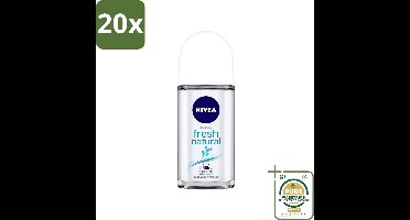 20 x NIVEA - Deodorant Roller - Frisse Natuur - Langdurige Frisheid - 50 ml - Grootverpakking - Deodorant Roller - Zweetbescherming - Frisheid - Anti-Geur - Oceaanextracten