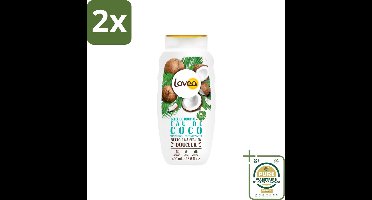 Lovea – Douchegel – Sulfaatvrij Kokos – Mild en hydraterend – 400 ml - Voordeelverpakking - 2 stuks - Kokos geur - Zachte douchegel