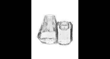 vtwonen - Seasonal - Set van 2 - Kandelaars - Transparant - Glas
