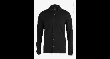 Kingston Men - Black Stretch deluxe piqué shirt poloshirt | zwart | maat M