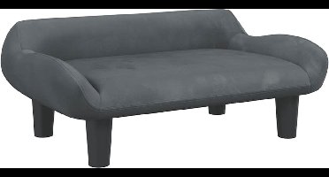 vidaXL - Kinderbank - 70x40x24 - cm - fluweel - donkergrijs