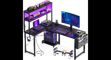 Gaming Bureau met LED Verlichting - Computertafel - Computermeubel