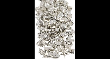 Zilveren bedels, afm 15-20 mm, gatgrootte 3 mm, 80 gr/ 1 doos