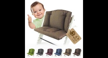 Zitkussen voor hoge stoel - Vervangingskussen voor Tripp Trapp, Peg Perego & meer - Zacht en wasbaar lichtbruin