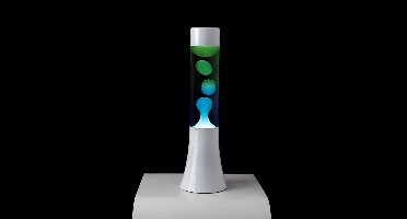 Fisura Design Lavalamp met Blauwe & Groene Lava - Zilver + Reservelamp