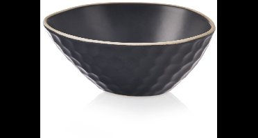 Orion Tea Time - Keramische Amuseschaaltje - 130 ml - Zwart - Honingraat Design