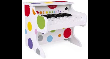 Janod Confetti - Mijn Eerste Elektronische Houten Piano - Voor Kleine Muzikanten! - 4 Partituren Inbegrepen - Met Automatische Slaapstand - Geschikt Vanaf 3 Jaar