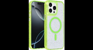 TUNIQ telefoonhoesje voor Apple iPhone 15 Pro Max - MagSafe met glitter - Groen