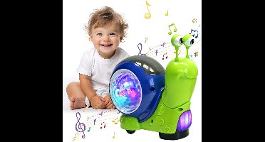 Lichtgevende Slak Speelgoed, Baby Kruipen Speelgoed, Leuke Slak Kruipen Speelgoed, Dier-Thema Speelgoed Geschikt ,Interactief muzikaal speelgoed met licht en muziek, educatief speelgoed voor jonge kinderen, vroeg onderwijs (Groen)