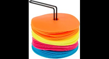 Spordas neon kleur spot markers set - 24 stuks - speelveld markering.