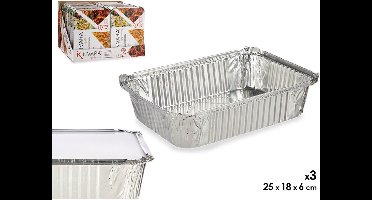 Set of trays Silver Aluminium (18,5 x 5,6 x 26 cm)