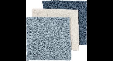 Meyco Baby Uni Pre-washed Hydrofiele Monddoekjes - Pre-washed Hydrofiel - Natural/Jeans Blue/Indigo - 30x30cm - 3-pack