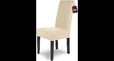 Stoelhoes - Set van 4 - stof - Stretch fit - met Elastische Band - Geometrisch Patroon - Elegant - Machinewas - 46D x 58B x 13H centimeter - Kleur : room