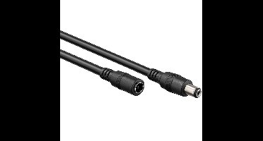 DC verlengkabel | 5,5 x 2,1mm | max. 140W | AWG20 | zwart | 1,5 meter