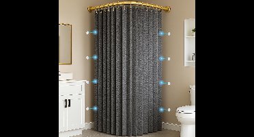 Boraboi® Stijlvol en functioneel opvouwbaar douchegordijn met schimmelwerende eigenschappen,Grijs,180*200 cm