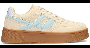 POSH by Poelman GEORGIA Dames Sneakers - Beige met mint combinatie