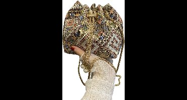 Mini Crossbody Tas Dames - Modieus Trekkoord Design - Zacht Bucket Model - Streetchic Schoudertas - Veel kleurig