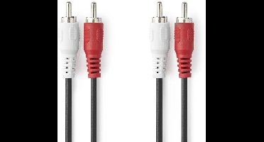 Tulp stereo audio kabel - zwart - 0,75 meter