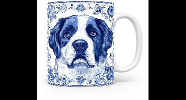 Mok Saint bernard Beker voor koffie of tas voor thee, cadeau voor dierenliefhebbers, moeder, vader, collega, vriend, vriendin, kantoor, opa, oma, hond, kerst, sinterklaas, verjaardag