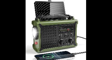 Noodradio - Noodpakket Oorlog - Draagbare Radio - Powerbank Zonneenergie - Transistor Radio