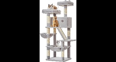 Krabpaal voor Grote Katten - Krabton - Kattenhuis - Grijs