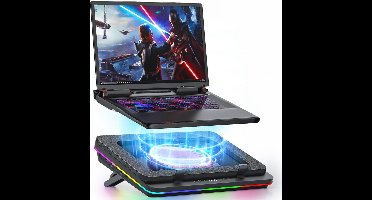 Laptop Koelpad met Gigantische Turboventilator en RGB Verlichting - Ideaal voor Gaming Laptops