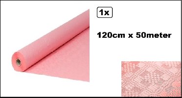 Luxe Tafel kleed op rol roze 120cm x 50meter - Papier - Zelf op maat te knippen - Kerst Tafelkleed op rol tafel dekken rol gala huwelijk thema feest kerst festival restaurant food