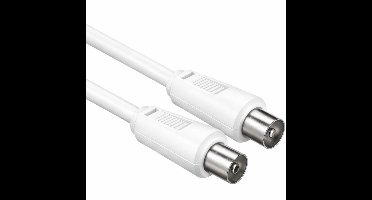 Premium Coax Kabel - Dubbel afgeschermd - IEC Coax Kabel voor TV - Wit - 20 meter - Allteq