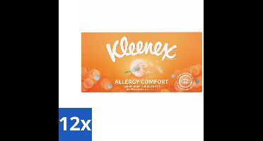 12 x Kleenex – Allergy Comfort – Tissues – 56 stuks per verpakking - Allergie - Allergische Neus - Allergische Ogen - Hypoallergeen - Neusdicht