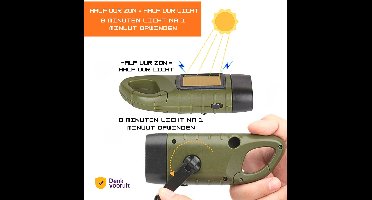 Opwindbare Zaklamp - Dynamo Oplaadbaar zonder Batterij - Led Knijpkat - Camping Noodverlichting - Noodpakket