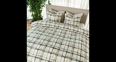 Kayori Yasu Dekbedovertrek Katoen - 200x200-220 + 2 slopen - Tweepersoons - Uniek Dessin - Blauw