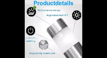 Ynkkvre - Solar Tuinlampen Set – IP65 Waterdicht, RVS Buitenverlichting, Wit Licht, Automatisch Aan/Uit, Energiezuinig voor Tuin & Padverlichting-4pcs