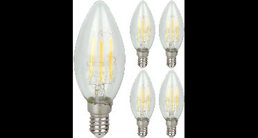LED line LITE LED Filament Kaarslamp C35 E14 - 4W (vervangt 40W) - 480lm - Ø35mm - 230V - Energiezuinig - 5 stuks