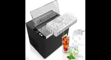 RVV® Ijsblokjesmachine - ijsmachine -ijsblokjesmakers - 9 ijsblokjes in 6 minuten -Zwart - 26 cm x 29 cm x 27 cm