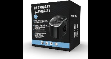 RVV® Ijsblokjesmachine - ijsmachine -ijsblokjesmakers - Supersnel ijsblokjes maken - Zwart - 23 cm x 30 cm x 29 cm