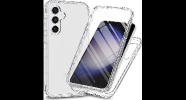 Hoesje + Screenprotector geschikt voor Samsung Galaxy A24 / A25 - 2in1 Case Transparant