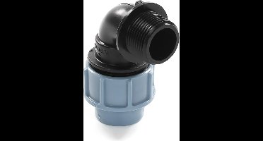 Unidelta Knie 90° PP 40 mm x 1" knel x buitendraad 16bar zwart/blauw DVGW/KIWA/WRAS