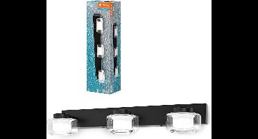 LEDVANCE ORBIS Flame wand- en plafondlamp met LED, zwart, 16,5W, 1050lm, 3000/4000K, kleurtemperatuur instelbaar via wandschakelaar (koud wit/warm wit), IP44 bescherming tegen vreemde voorwerpen en spatwater