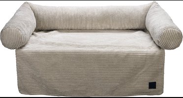 Designed by Lotte Bankkussen Ribbed - Hondenkussen - Licht Grijs - 90x55 cm