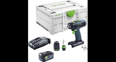 Festool T 18+3 Basic accuschroefboormachine 18 V 50 Nm borstelloos ( 576448 ) + 1x accu 5.0 Ah + snellader + systainer
