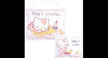 Vervaco - Telpakket kit - Hello Kitty slaapt/is wakker - PN-0150203 - Borduren - Borduurpakket - Borduurpakket volwassenen