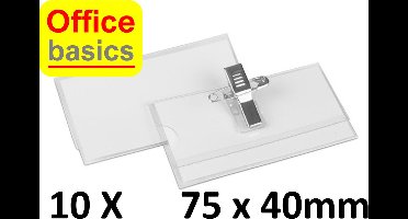 10 x Badge 75x40mm - combiclip