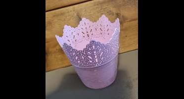 Bloempot PARIJS rond 14,5 cm Roze set van 2 stuks