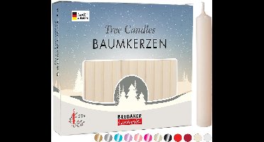 BRUBAKER 200 Stuks - Boomkaarsen - Champagne- Kerstkaarsen - Piramidekaarsen - Kerstboomkaarsen - 95/12.5 mm – Kaarsen - Kaarsjes