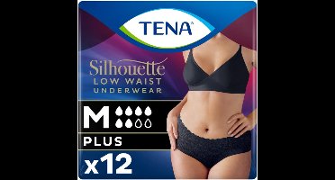 Tena Silhouette Plus Noir - Lage taille Medium - 1 pak van 12 stuks