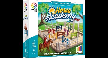 SmartGames Horse Academy - Logisch Denkspel - 80 Educatieve Springparcours Uitdagingen - Ruimtelijke Paardenpuzzel - Solospel - Vanaf 7 Jaar