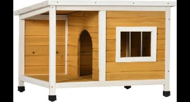 Hondenhok - Buiten - Bench - Ren - Weerbestendig - Kennel - Rek - Oranje