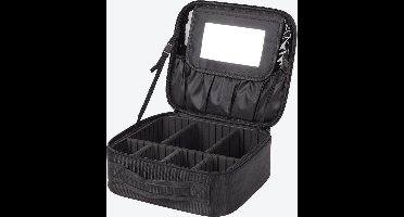 Toilettas met spiegel - Verschuifbare tussenschotjes - Damestas - 7 opbergvakjes - Inclusief spiegel